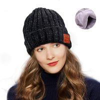 Number-One Unisex Bluetooth Beanie Knit Hat Cap Winter Warm Musical Black Beanie with Wireless Heatset Stereo Speaker Mic Handsfree for Outdoor Sports Running Skiing Walking