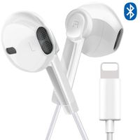 Boost+ Earbuds Headset Cored Earphones Headphone with Microphone and Volume Control, Hi-Fi Voice Call Headphones Compatible with Apple iPhone, iPod Mobile Digital Device, White