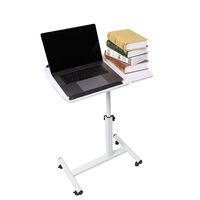 Magshion Shiny Lavender Laptop Desk Medical Adjustable Height Overbed Table Multi-Purpose Portable Computer Desk with Wheels
