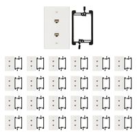 Buyer's Point 2 Port Cat6 Wall Plate, Female-Female White with Single Gang Low Voltage Mounting Bracket Device (25, 2 Port)