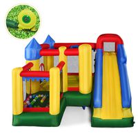 Giantex Mighty Inflatable Bounce House Castle Jumper Moonwalk Bouncer w/ 735W Blower, 50 Pcs Ocean Balls, Carry Bag, Stakes and Repair Kit