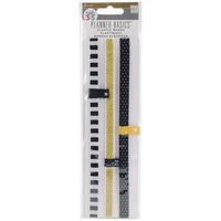 me & my BIG ideas Elastic Bands - Black & White Stripes, Polka Dots, Gold - The Happy Planner Scrapbooking Supplies - Stylishly Secure Your Pages and Content - Easily Glides Over Pages - 3 Pieces