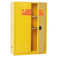 Sandusky Lee SC450F Yellow Steel Safety Cabinet for Flammable Liquids, 2 Shelves, 2 Door Manual Close, 45 Gallon Capacity, 65" Height x 43" Width x 18" Depth
