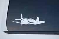 Corsair Airplane Sticker Vinyl Decal CHOOSE COLOR!! 8" X 3" Warbird Navy Fighter Plane Military Car Window Laptop (V532) (Silver)