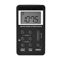 Healifty FM AM 2 Band Stereo Radio Portable Mini Radio AM FM Transistor Radio (Black)