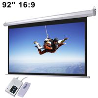 92" 16:9 Aspect Ratio Electric Motorized Mountable Projector Screen with Remote Control
