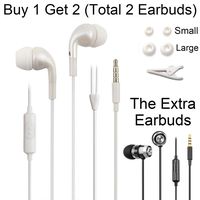 Dairle EP177 White Small Earbud with MIC, Wired in Ear Headphones Deep Bass Earphone 3.5mm Plug with Microphone Stereo Headphones