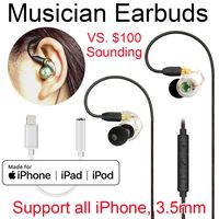 Daioolor EP187 Musician Lightning Earbuds Fully Compatible to iPhone Headphones for iPhone 8 7 X 6 Xr Xs Max