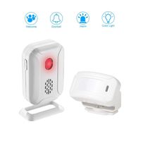 SuperInk 1 Set (1 Sensor,1 Alarm) Muti-Function Wireless Welcome Warning Greeting Doorbell PIR Motion Detector Sensor Visitor Alarm Chime Door Bell Infrared Security Smart Entry Alert System Kit