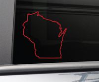 Nashville Decals Wisconsin Vinyl Decal Laptop Car Truck Bumper Window Sticker, 5.5" x 5.25", Red