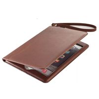 TechCode iPad Pro 9.7 Case Cover, Premium PU Leather Case Tablet Smart Stand Case Slim Fit Cover with Card Slot and Hand Strap for iPad Pro 9.7 inch(Dark Brown)