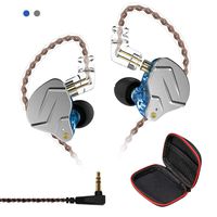 Andiker KZ ZSN-C Pro Quad Driver Earphones DD+BA High Resolution Hybrid Driver Electronic Crossover Headset, Detachable Cable Heavy Bass Earbuds Profeesional Earphones with Storage Box(no mic, Blue)