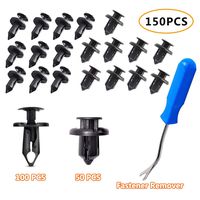 EZYKOO 150 pcs Fender Clip,Plastic Clips for Car,Push-Type Bumper Fasteners Rivet Clips-2 Sizes Auto Clips & Fastener for Bumper Fender Clips Replacement-Fastener Removal Tool Included