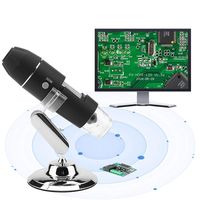 USB Digital Microscope, Handheld Electronic Microscope 1600X 2MP HD USB Magnifier Loupe with Metal Stand and Holder for Quality Numismatics Jewelry Inspection