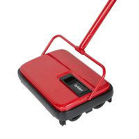Eyliden Carpet Floor Sweeper Hand Push Automatic Compact Broom 4 Corner Edge Brushes Red&Black