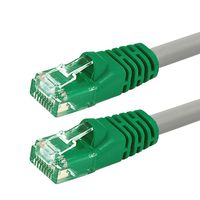 Buhbo 3 ft CAT5e Crossover Cable UTP, Gray Wire with Green Boot