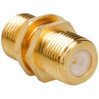 PARTS EXPRESS Gold F-81 F-Female to F-Female Coaxial Coupler with Nut & Washer