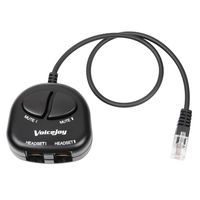 4P4C RJ9 Splitter Training Adapter Telephone Training Adapter Y Splitter+ Two Mute Buttons for Headset for Nortel Meridican, Norstar, Avaya, Ashtra, Mitel, Polycom, Ge Phones etc
