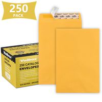 ValBox 6x9 Self Seal Catalog Security Envelopes 250 Count Small Brown Kraft Envelopes for Mailing, Storage and Organizing