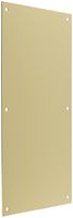Rockwood 70F.4 Brass Standard Push Plate, Four Beveled Edges, 16" Height x 8" Width x 0.050" Thick, Satin Clear Coated Finish