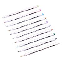  AIUSD Clearance , 10x Metallic Pencil Set Marker Album Sketch Water Color Marker Brush Pen