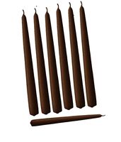 D'light Online Elegant Taper Premium Quality Candles, Hand-Dipped, Dripless and Smokeles - Set of 12 Individually Wrapped (10 Inch, Chocolate)