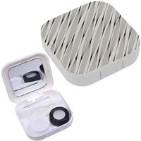 Portable Contact Lens Case Box Travel Kit Mirror + Bottle + Tweezers Container Holder [ Ripple Trendy ]