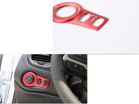 FMtoppeak Red Aluminum Headlight Head Lamp Lights Switch Button Trim Cover for Jeep Renegade 2014-2017