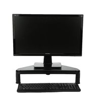 Mind Reader TRIMOS-BLK Rotative Corner Adjustable Risers, Extra Storage, Stand, Desk Organizer, Spinning Monitor, Black, 3 Leg Rotate