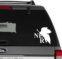 NERV Neon Genesis Evangelion Anime Vinyl Decal Sticker For Wall Decor, Windows, Laptop, Car, Truck, Motorcycle, Vehicles (Size-6 inch/15 cm Wide) - (Matte WHITE Color)