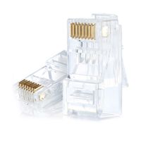 AMPCOM CAT6 RJ45 Connector UTP Modular Plug 50μ Gold-Plated 8P8C Crimp Ends 100-Pack
