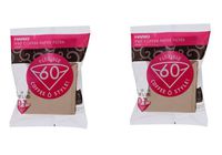 Hario 01 Coffee Paper Filters, 2-Pack Set 100 Filters per Pack (Total of 200 Filters) (Japan Import) (Natural Paper)