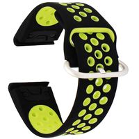 Veczom for Forerunner 935/945 Watch Band,22mm Soft Silicone Waterproof Watch Strap for Garmin Fenix 5/5 Plus,Forerunner 935/945/Instinct/Approach S60/Fenix 6/Fenix 6 Pro Bands (Black Green)