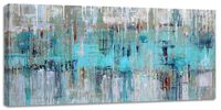 Large Abstract Wall Art Decor Mint Green Gray Canvas Prints for Living Room Bedroom Big Artwork Home House Office Wall Decoration 24x48inch