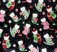 Whimsy Outer Space Astronaut Cats Christmas Holiday Gift Wrapping Paper 30" x 12'