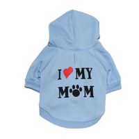 Howstar Pet Clothes, Puppy Hoodie Sweater Dog Coat Warm Sweatshirt Love My Mom Printed Shirt (M, Blue)