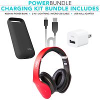 Zeikos IHip Side Swipe Touch Control Wireless Bluetooth Headphones Over Ear - Foldable, Soft Memory-Protein Earmuffs, W/Built-in Mic Wired Mode PC/Cell Phones/TV - Red - Touch - Charging Kit