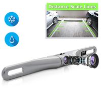Pyle License Plate Rear View Camera - PLCM18SC Built-in Distance Scale Lines Backup Parking/Reverse Assist Waterproof Adjustable Slim Bar Cam w/ 420 TVL Resolution & RCA Output Zinc Metal Chrome