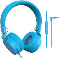 PuroBasic Volume Limiting Wired Headphones for Kids, Boys, Girls 2+ Foldable & Adjustable Headband, Compatible with iPad, iPhone, Android, PC & Mac - by Puro Sound Labs, Blue