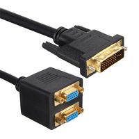 MagiDeal 24+5 DVI-I Single Link Male to Dual VGA Ports Splitter Video Cable Adapter 0.25M/0.8FT