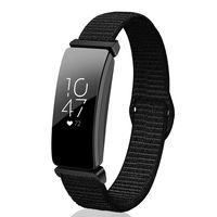 VEAQEE Bands Compatible with Inspire HR and Inspire Bands and Ace 2 Woven Soft Nylon Sport Breathable Watch Strap Quick Release Replacement Wristband Accessories for Women Man (Black)