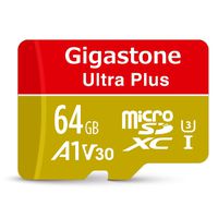 Gigastone 64GB Micro SD Card MicroSD A1 V30 UHS-I U3 C10, Run App for Smart Phone, UHD 4K Video Recording, 4K Gaming, Read/Write 95/30 MB/s, Nintendo Dashcam Gopro Canon Nikon Camera Samsung Drone