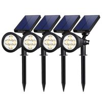 InnoGear Upgraded Solar Lights 2-in-1 Waterproof Outdoor Landscape Lighting Spotlight Wall Light Auto On/Off for Yard Garden Driveway Pathway Pool, Pack of 4 (Warm White)
