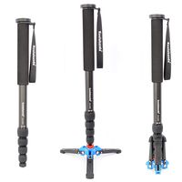 Koolehaoda 66-inch Aluminum Monopod with Folding Three Feet Support Stand, for All Canon Sony, Nikon.Max. Load 12kg/26lbs (KQ-333A+A1 Base)