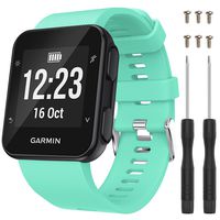 QGHXO Band for Garmin Forerunner 35, Soft Silicone Replacement Watch Band Strap for Garmin Forerunner 35 Smart Watch, Fit 5.11 inches-9.05 inches (130mm-230mm) Wrist (Tea Green)