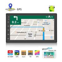 2 Din Car Stereo Android 8.1 Universal Car Radio Support GPS Navigation Rear Camera (camera not included) Multimedia Player 7" HD Touch Screen 1G+16G With Bluetooth WIFI FM AUX SD 2 USB Radio Receiver