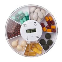 neneleo Automatically Displays Time Smart Pill Bottle Cap Medication Reminder Case Storage Boxes Organizers