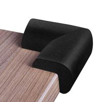 Foam Corner Protectors | 8-Pack Foam Caring Corner Guards by The Hamptons Baby | Safety Furniture Bumpers | Long Lasting, Pre-Applied Adhesive | Sharp Corner Cushions (Black)