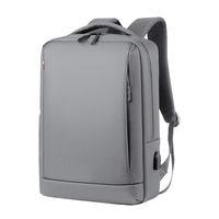 Travel Business Laptop Backpack, Wear-resistant & Waterproof Colleague School Daypack Bag with USB Charging Port, 35L Large Durable Slim Zippered Computer Rucksack for Men/Women (Light Gray)
