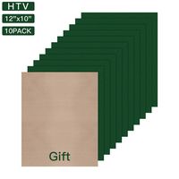 JANDJPACKAGING Green Heat Transfer Vinyl Bundle: 10 Pack 12"x10" Sheets, HTV Vinyl Sheets for Cricut & Silhouette Cameo or Home Iron On Vinyl DIY T-Shirts & Fabrics